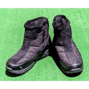 Silent Care Men's Black Slip-On Faux Fur Lined Ankle Winter Boots Pair US 9 EUC